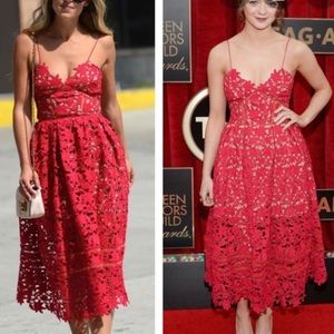 Self Portrait Azalea Lace Midi Dress